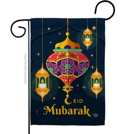 ORNAMENT COLLECTION 13 x 18.5 in. Eid Mubarak Festival Garden Flag with Religious Faith Dbl-Sided Decorative Vertical OR583429